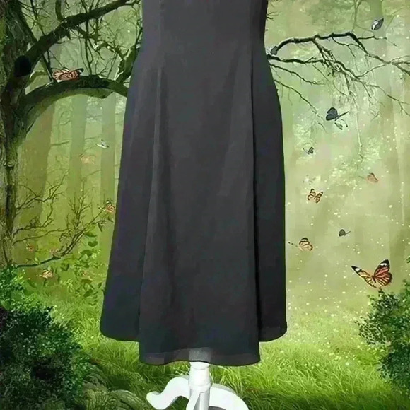 Y2k 90s Black Minimalistic MIDI Dress Size 6 - Picture 3 of 8